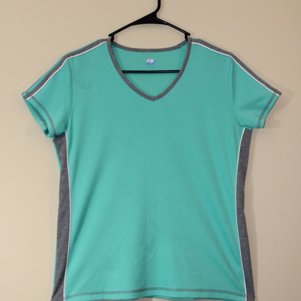 SjB Activewear Sea Green/Grey Short Sleeve Top